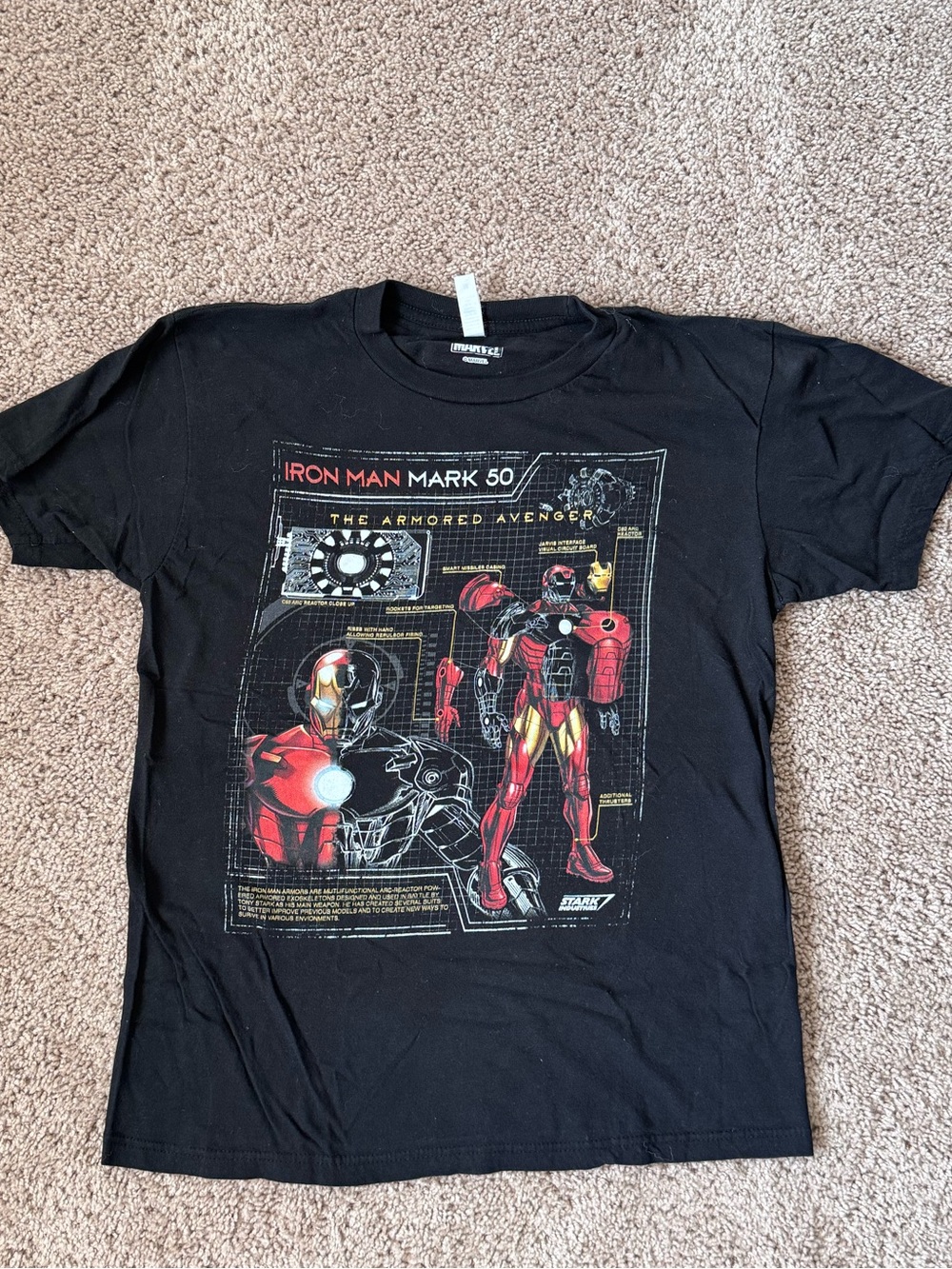 Marvel Iron Man Mark 50 Black Graphic T-Shirt
